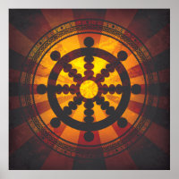 Vintages Dharma Wheel Print