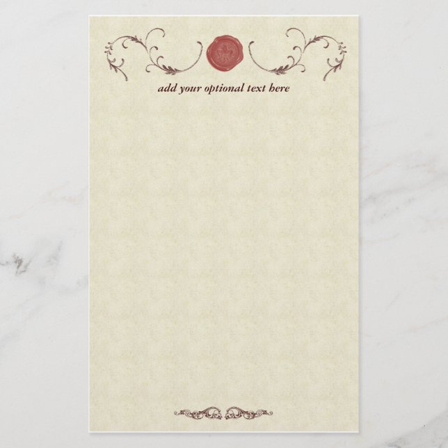 Vintages Dichtungs-Wachs-Briefpapier Briefpapier (Vorderseite)