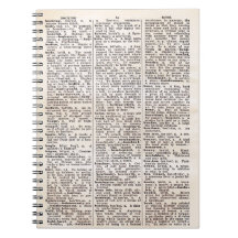 Vintages Dictionary Page-Notebook für Buchliebhabe