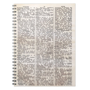 Vintages Dictionary Page-Notebook für Buchliebhabe Notizblock