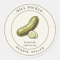 Vintages Dill-Pickle-Konservenjar-Etikett