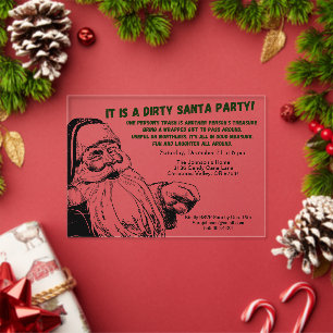 Vintages Dirty Santa Gift Exchange-Party Acryleinladungen