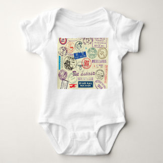 Vintages Dokument: Briefmarke Set Collection Baby Strampler