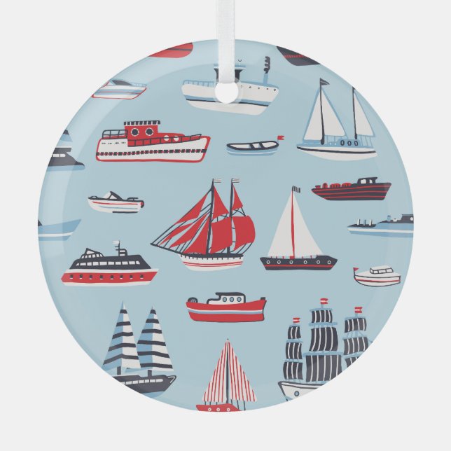 Vintages Doodle-Muster Ornament Aus Glas (Vorderseite)