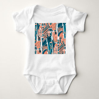 Vintages Doodle Nahtloses Muster. Baby Strampler