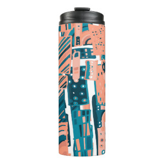 Vintages Doodle Nahtloses Muster. Thermosbecher