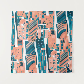 Vintages Doodle Nahtloses Muster. Wandteppich