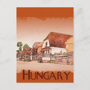 Vintages Dorf Ungarn Postkarte