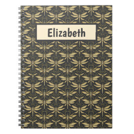 Vintages Dragonfly-Muster Personalisiert Notizblock