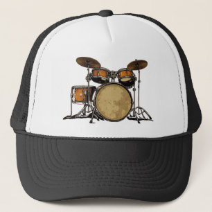 Vintages Drum-Set Musikinstrument Truckerkappe