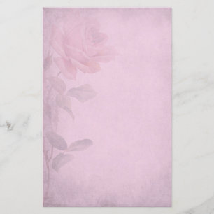 Vintages düsteres rosa Rosen-Schreibens-Papier Briefpapier