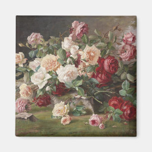 Vintages E. Hariel Rose Stillleben Magnet