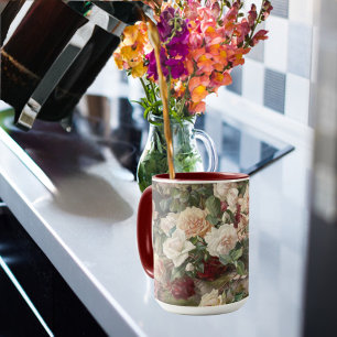 Vintages E. Hariel Rose Stillleben Tasse