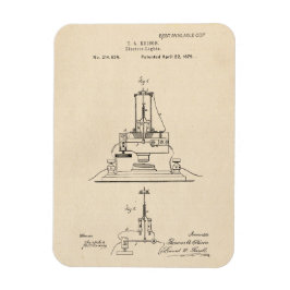 Vintages Edison Electric Lights Patent Magnet