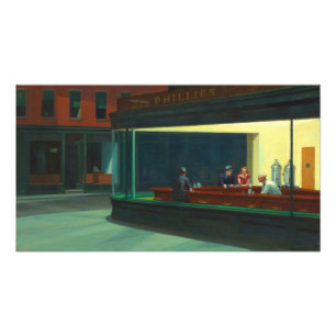 Vintages Edward Hopper Nighthawawaks Diner Poster
