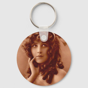 Vintages Edwardian Mädchen Schlüsselanhänger