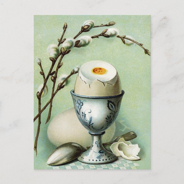 Vintages Ei im Cup Postkarte (Vorderseite)