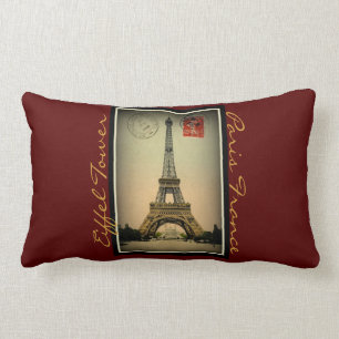 Vintages Eiffel-Turmpostkarte Paris Lendenkissen
