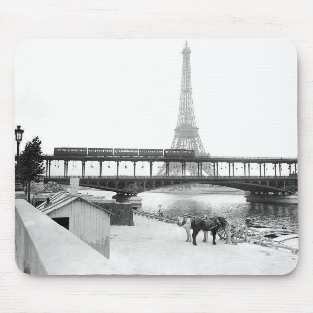 Vintages Eiffelturm Foto Paris Frankreich 1800 Mousepad (Vorne)