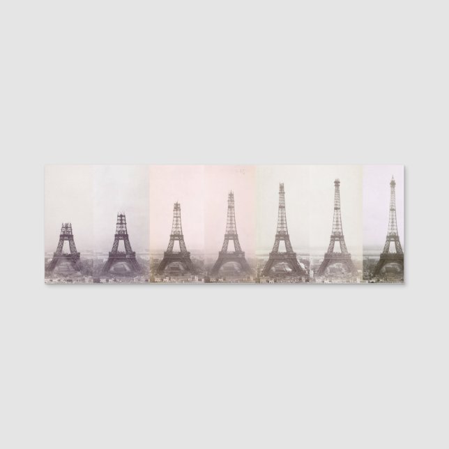 Vintages Eiffelturm-Foto Paris Namensschild (Vorderseite)