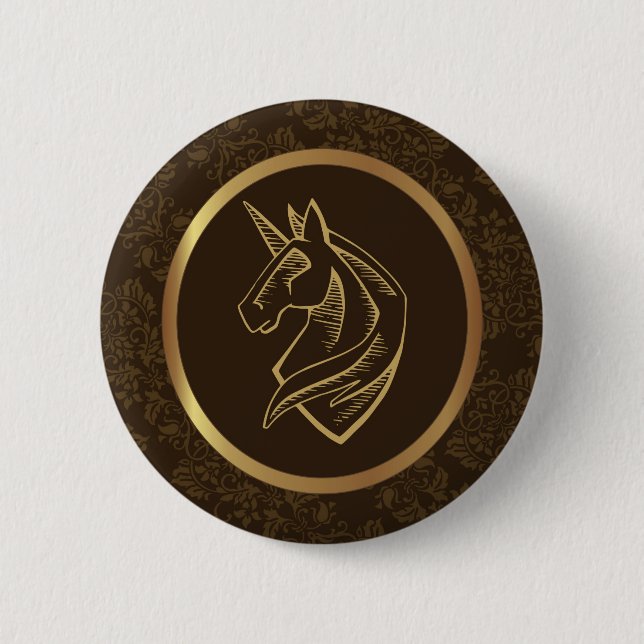 Vintages Einhorn Button (Vorderseite)