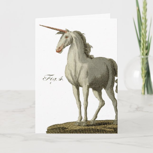 Vintages Einhorn, Geburtstag Karte (Vorderseite)