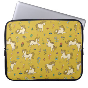 Vintages Einhorn in waldreichen Blume Laptopschutzhülle