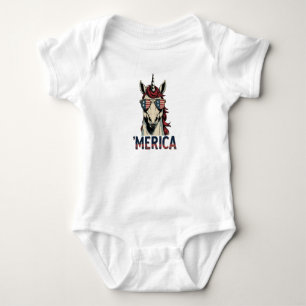 Vintages Einhorn Merica 4. july patriotisch Baby Strampler
