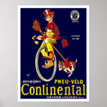 Vintages Einrad-Poster: Kontinentalreifen