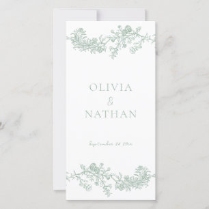 Vintages Elegance-Grünen-Hochzeitsprogramm