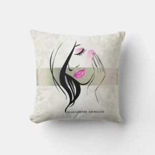 Vintages Elegant, Chic, Spitzen, Girl-Silhouette Kissen