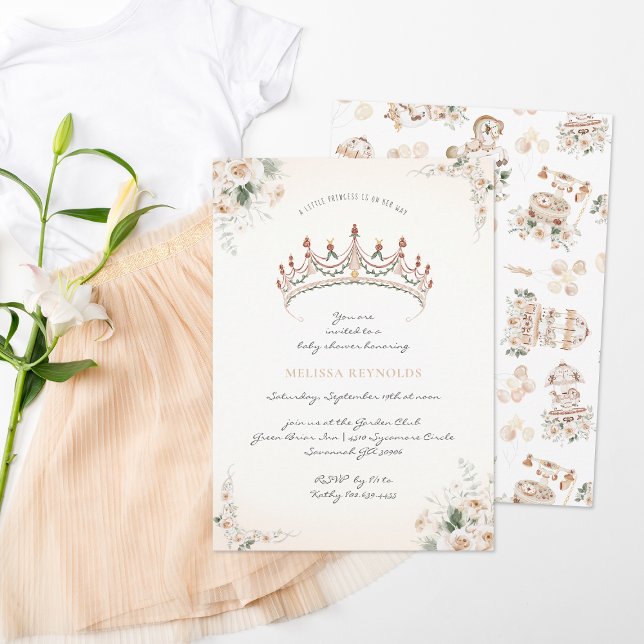 Vintages Elegant | Little Princess Baby Shower Einladung (Von Creator hochgeladen)