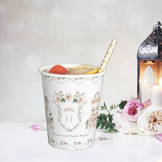 Vintages Elegant | Little Princess Baby Shower Pappbecher (Von Creator hochgeladen)