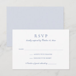 Vintages elegantes Blueskript Blue Wedding RSVP Einladung