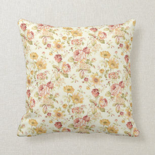 Vintages elegantes Blumenmuster Kissen