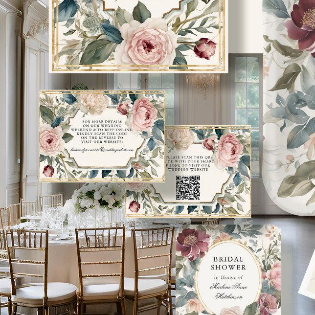 Vintages Elegantes Floral Jugendstil Rosa UAWG Begleitkarte (Von Creator hochgeladen)