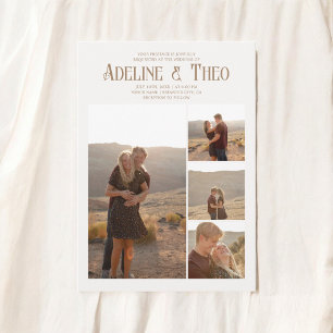 Vintages elegantes Foto Beige Hochzeit Einladung