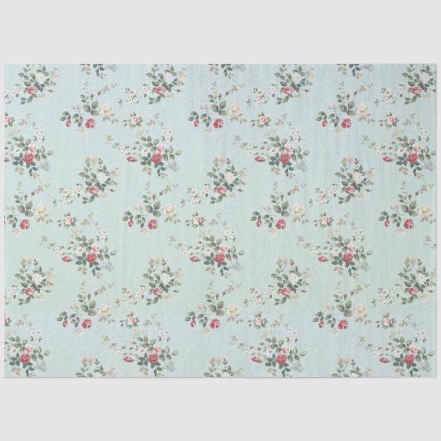 Vintages elegantes, modernes Blumengewebe Seidenpapier (Vorderseite)