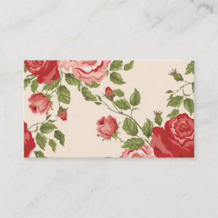 Vintages elegantes rosa Rosenmuster des Shabby Visitenkarte