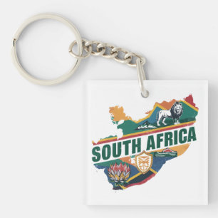 Vintages Elegantes Südafrika Reisen Souvenir Schlüsselanhänger