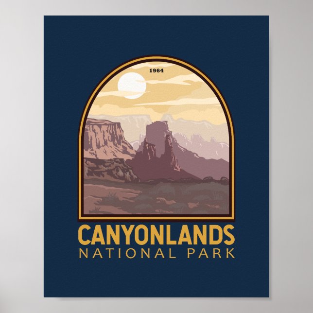 Vintages Emblem im Canyonlands-Nationalpark Poster (Vorne)