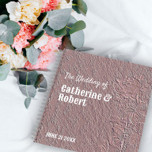 Vintages Embossed Rose Gold Foil Wedding Gästebuch Notizbuch