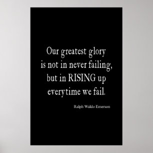 Vintages Emerson, das Ausfall-Zitat überwindt Poster