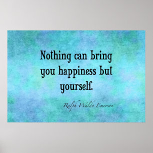 Vintages Emerson Happy Inspiration Blue Poster