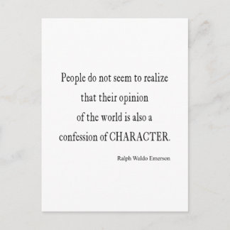 Vintages Emerson Inspirational Character Quote Postkarte