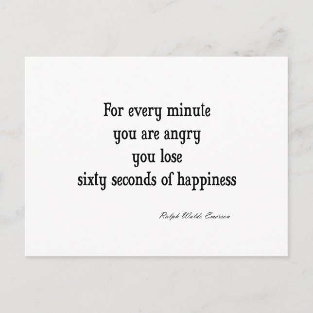 Vintages Emerson Inspirational Happy Zitat Postkarte (Vorderseite)
