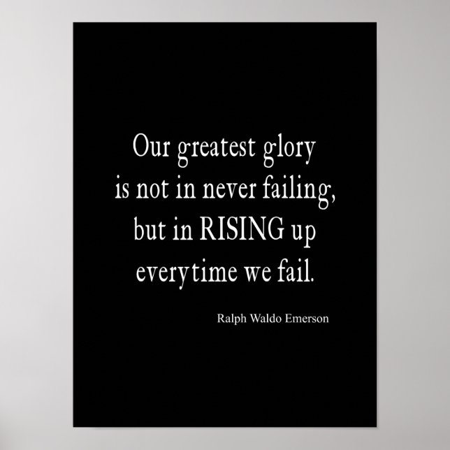 Vintages Emerson Overcoming Failure Zitat Poster (Vorne)