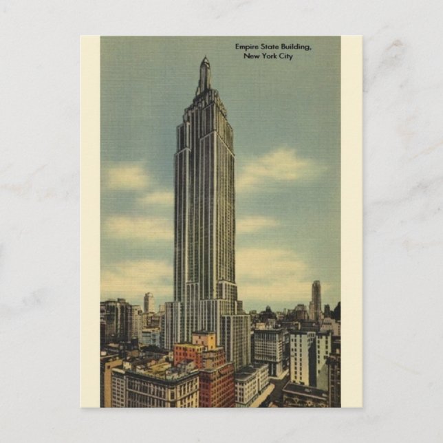 Vintages Empire State Gebäude NYC Postcard Postkarte (Vorderseite)