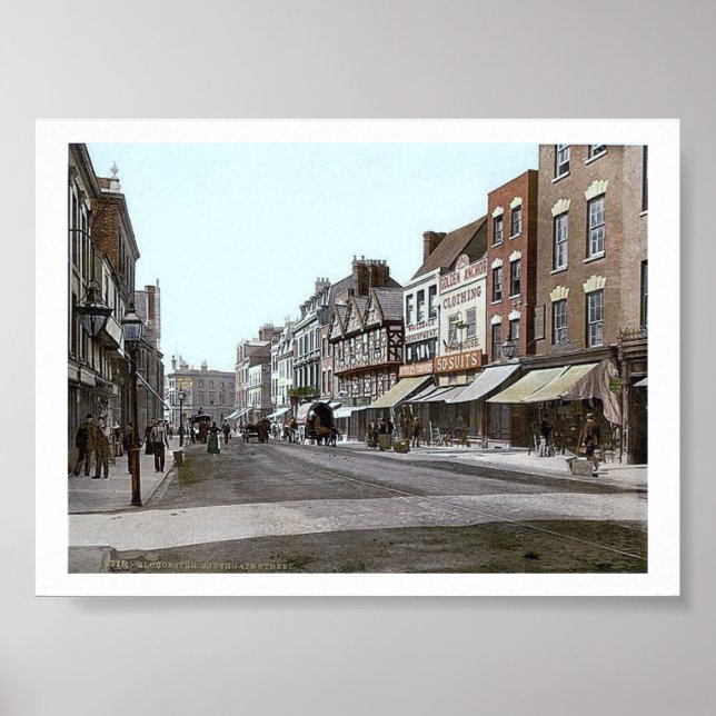 Vintages England Gloucester 1890er Poster (Vorne)
