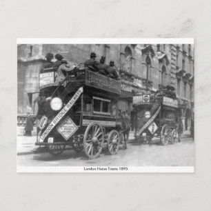 Vintages England, Londoner Pferdebahnen Postkarte